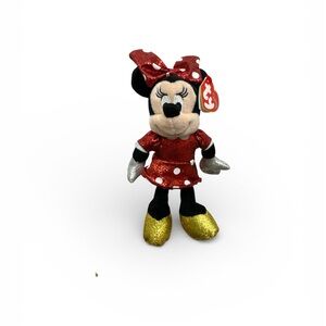 Ty Plush Minnie Mouse Toy - Red and Gold NWT